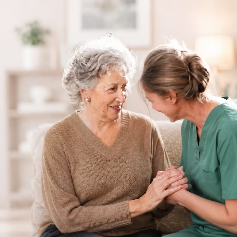 Caregiver providing Home Care to a client in Halifax NS.